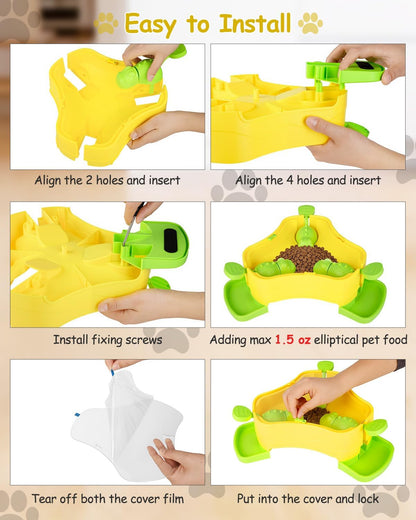 Dog Puzzle Toy, 3-In-1 Interactive Dog Puzzle Toys Press-Type Dog Treat Dispenser Toy Dog Enrichment Toy No-Slip Dog Slow Feeder Interactive Brain Training Toy for Smart Dog Cat, Green