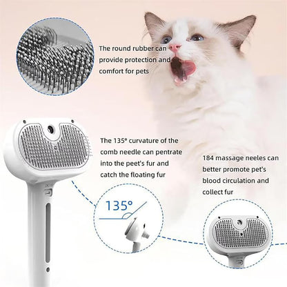Furry Basics Pet Grooming Brush, Furry Basics Pet Brush, Furrybasics Pet Grooming Comb, Pet Hair Removal Comb with Water Tank and Release Button (White)