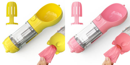Pet Water Bottle Feeder Bowl Garbage Bag Storage Portable Pet Outdoor Travel 3 in 1 Dog Water Bottle