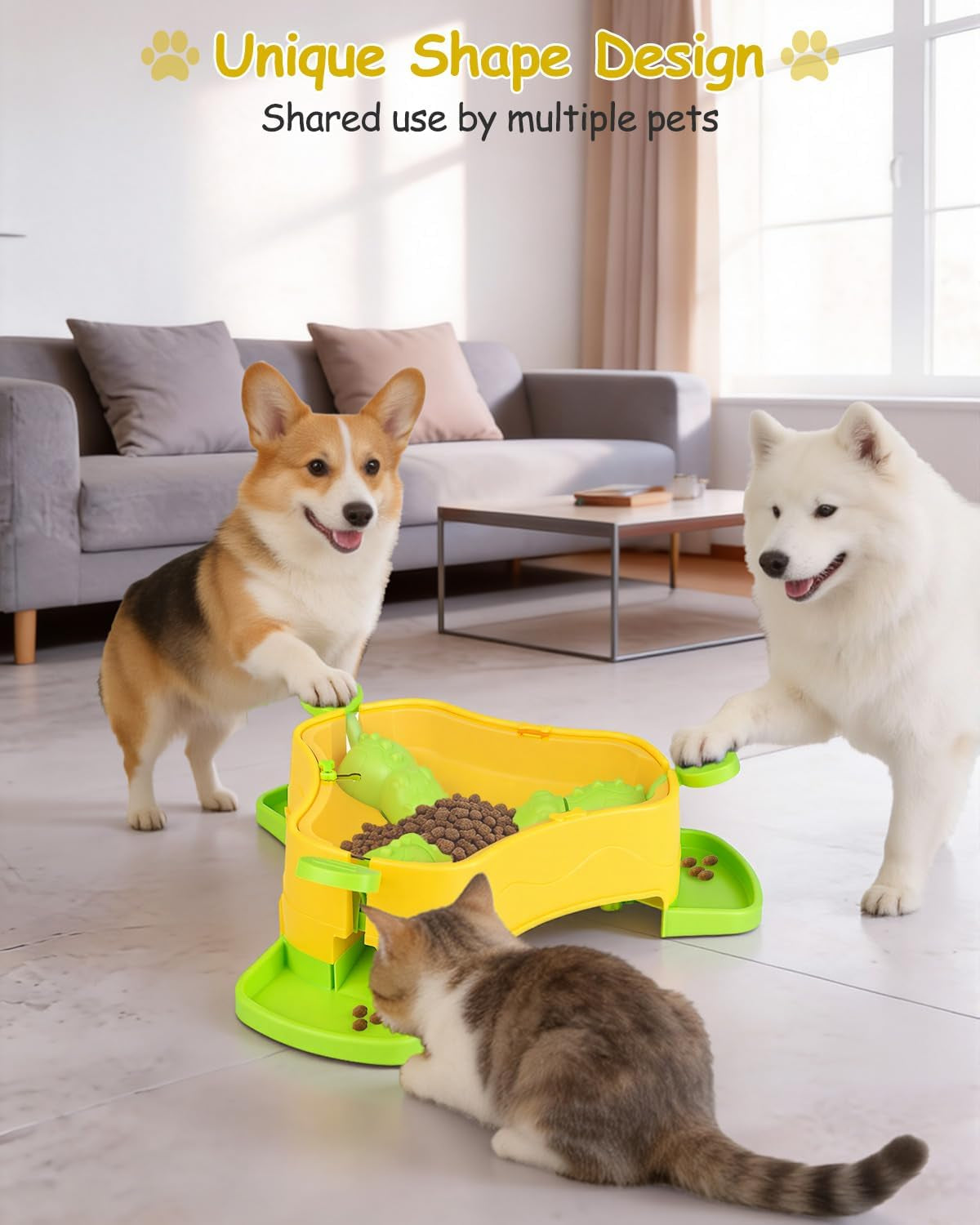 Dog Puzzle Toy, 3-In-1 Interactive Dog Puzzle Toys Press-Type Dog Treat Dispenser Toy Dog Enrichment Toy No-Slip Dog Slow Feeder Interactive Brain Training Toy for Smart Dog Cat, Green